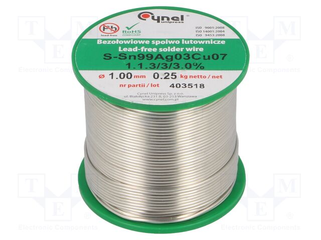 SN99CU07AG03-1.1.3/1.0MM 250G