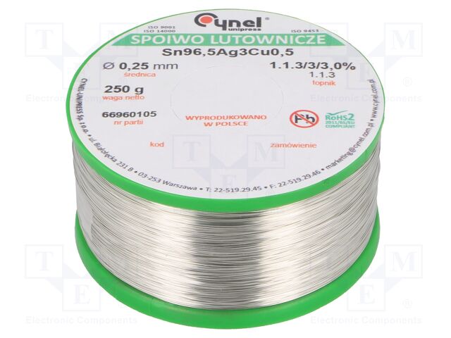 SN96,5AG3CU0,5-1.1.3 Q 0.25MM 250G