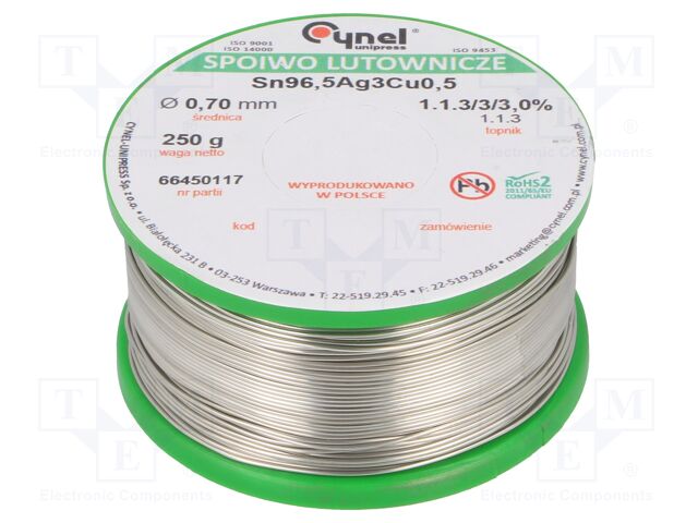 SN96,5AG3CU0,5-1.1.3 Q 0.70MM 250G