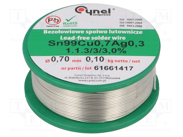 SN99CU07AG03-1.1.3/0.7MM 100G