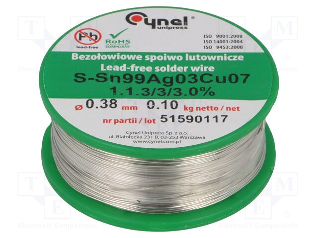 SN99CU07AG03-1.1.3/0.38MM 100G