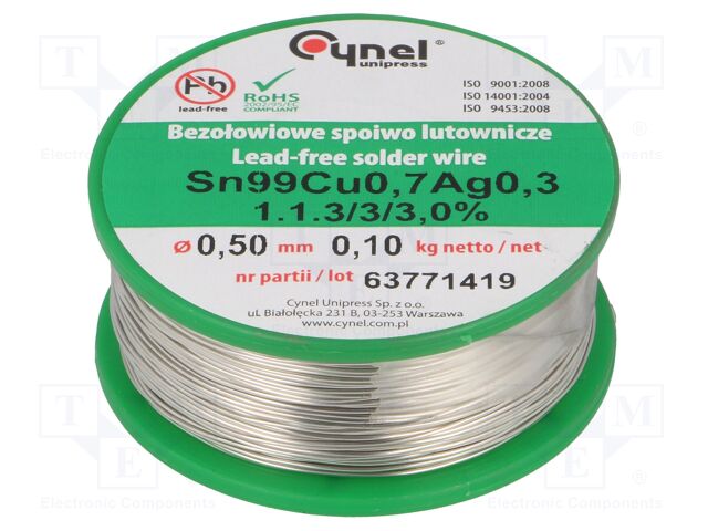 SN99CU07AG03-1.1.3/0.5MM 100G