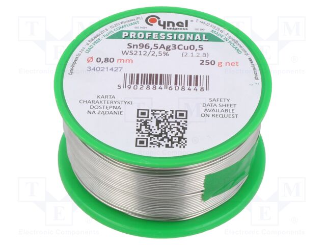 SN96,5AG3CU0,5-WS212/2,5%0.80 250 G