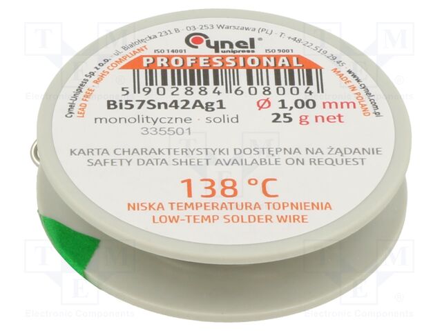 BI57SN42AG1-B/T Ø 1.00 25 G