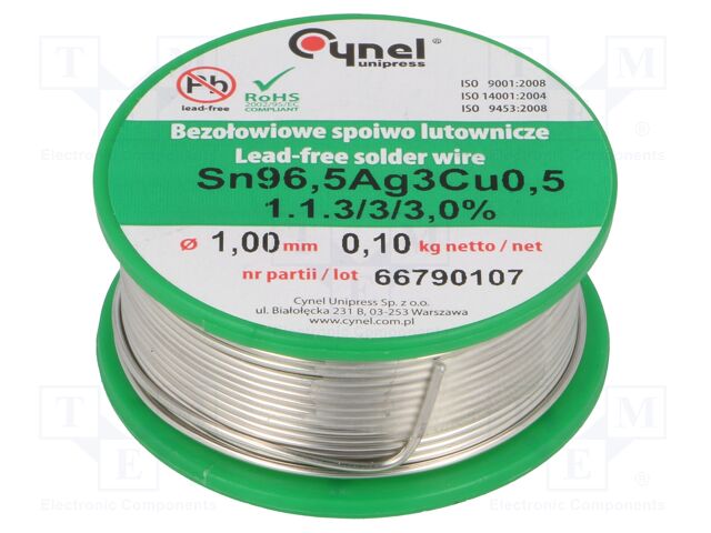 SN96,5AG3CU0,5-1.1.3 Q 1.00MM 100G