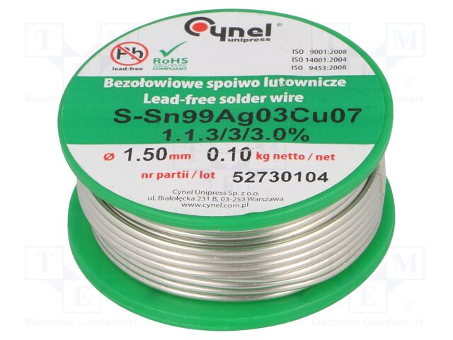 SN99CU07AG03-1.1.3/1.5MM 100G