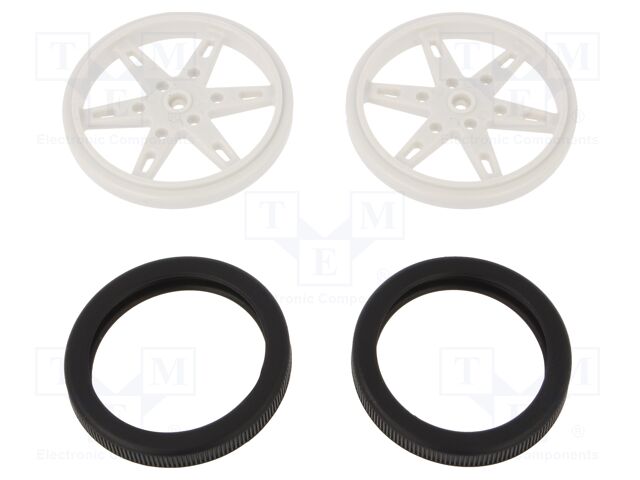 POLOLU WHEEL(20T, 4.8MM) - 60×8MM, WHITE