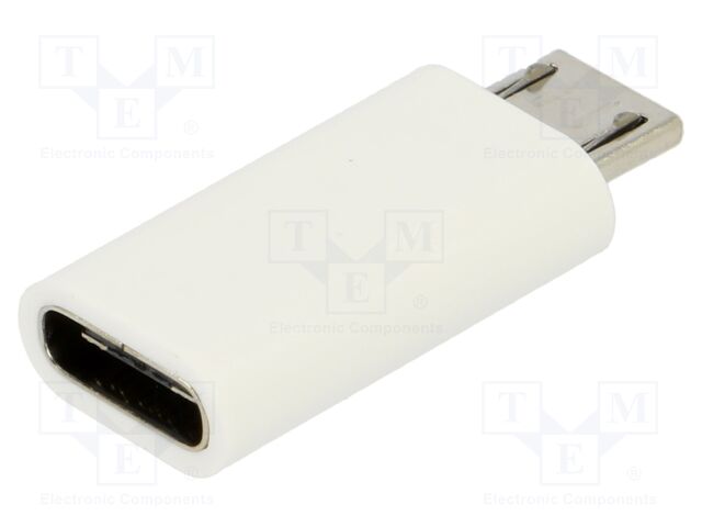 MICRO USB (M) TO USB-C (F) ADAPTER WHITE