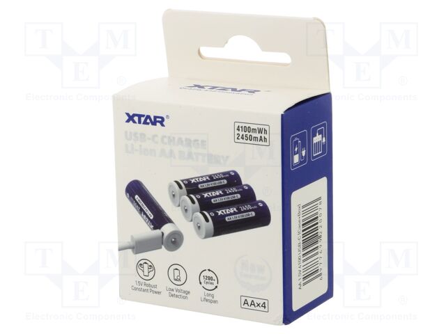 XTAR 14500-1,5V 2450MAH LI-ION AA  USB-C