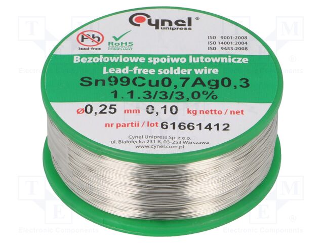 SN99CU07AG03-1.1.3/0.25MM 100G