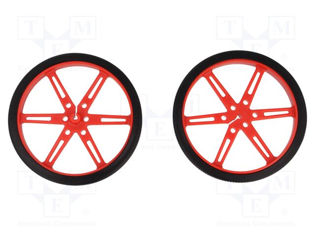 WHEEL 80×10MM PAIR RED