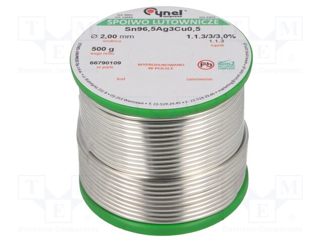 SN96,5AG3CU0,5-1.1.3 Q 2.00MM 500G