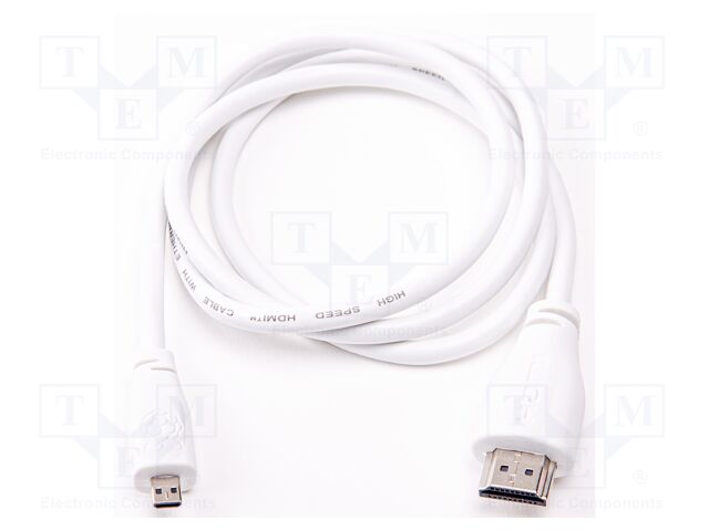 MICRO-HDMI/M TO HDMI-A/M CABLE 2M, WHITE