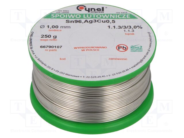 SN96,5AG3CU0,5-1.1.3 Q 1.00MM 250G