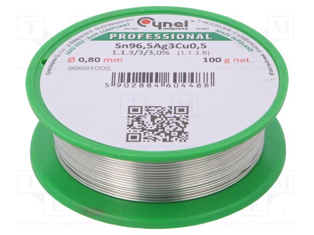SN96,5AG3CU0,5-1.1.3/3.0% 0.80MM 100G